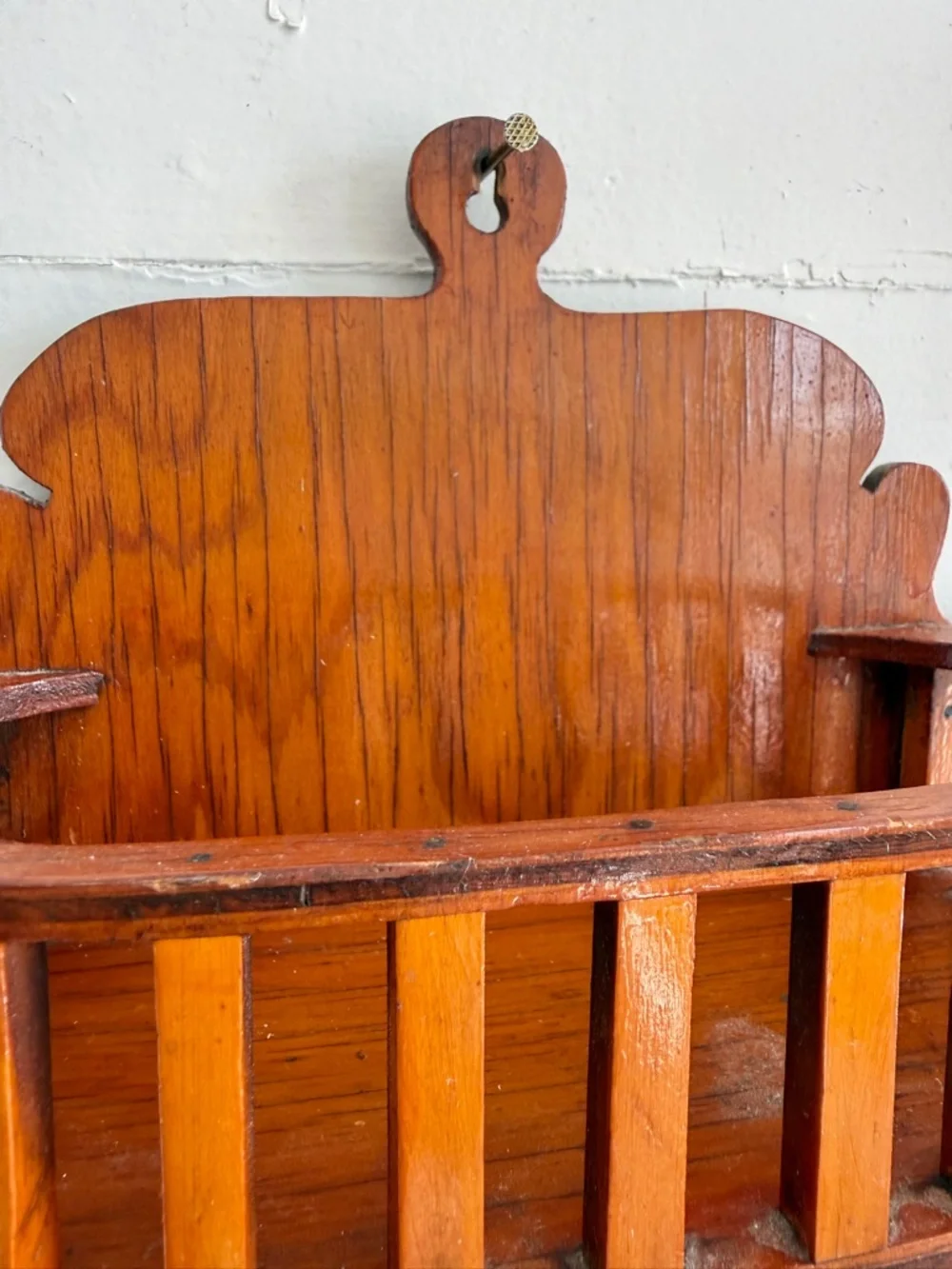 MCM Wood Wall Shelf Vintage Folk Art Mid Century Decor